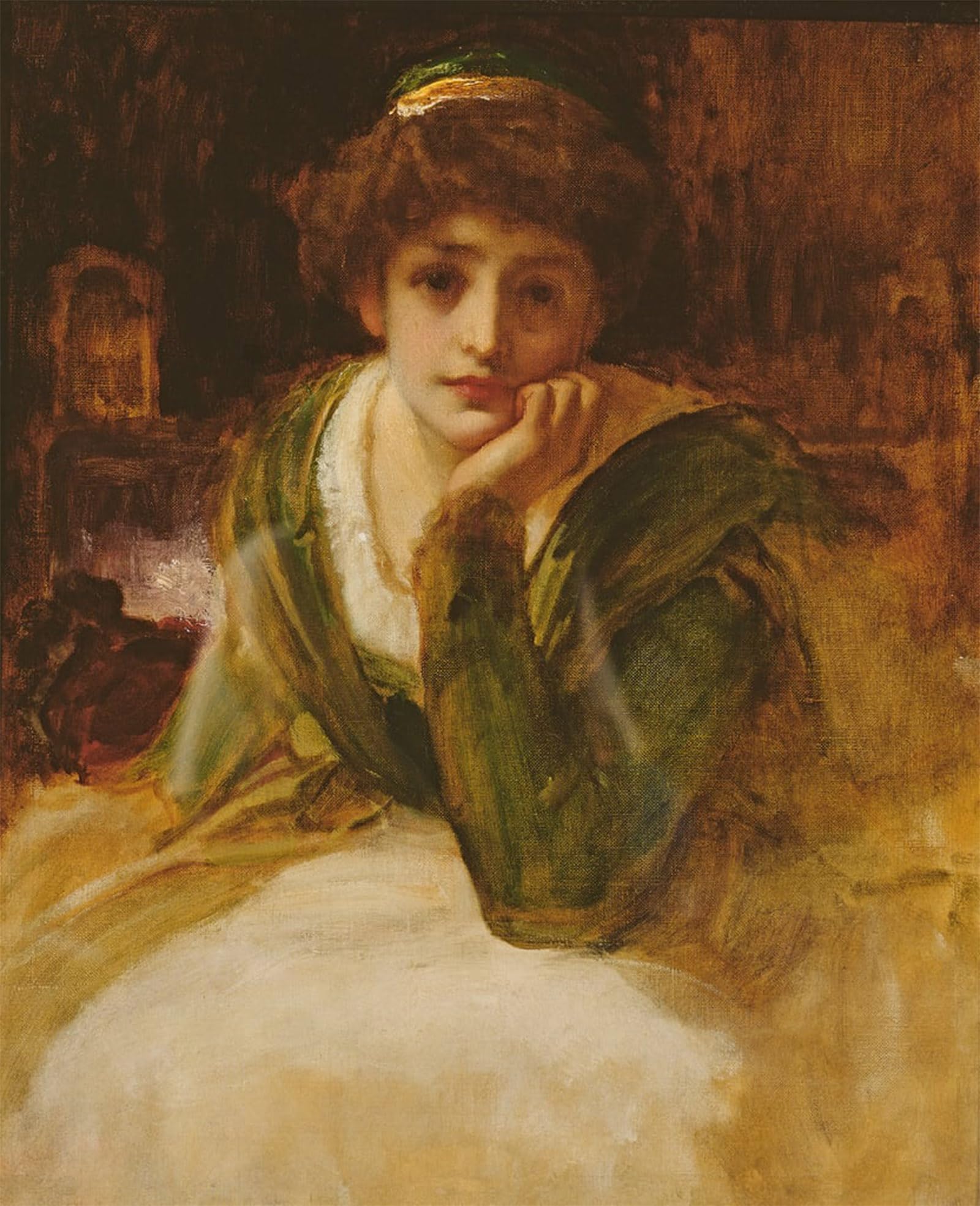 Artxlxxbn No Frame Famous Prints Artwork Pictures Poster Painting Art Oil Study For Desdemona By Frederic Leighton Artwork Landscape Pictures For Home Decor 60X90cm