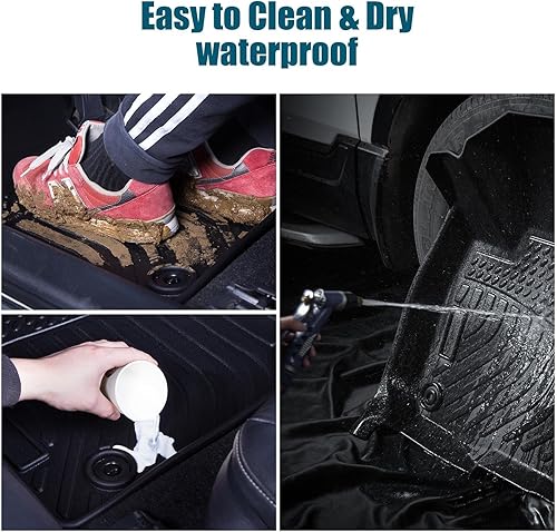 Miniatura 5 de UNSTECH Alfombrillas de goma para todo tipo de clima para Jetta 2012-2018, juego completo de alfombrillas de primera y 2da filas, cobertura máxima,