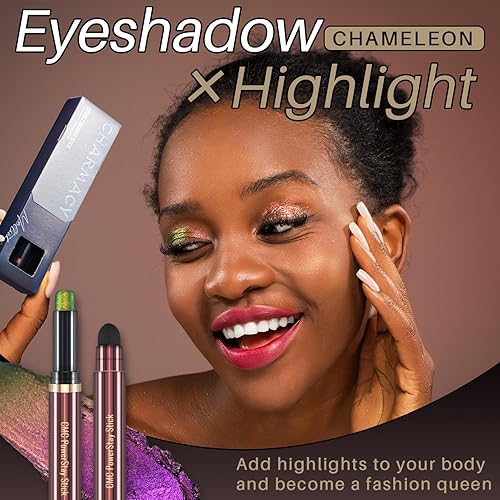 Miniatura 9 de CHARMACY Multichrome - Sombra de ojos en barra 2 en 1, iluminador de ojos impermeable, alta pigmentación, a prueba de manchas, vegano y libre de