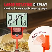 Vista 7 de TempPro TP509 - Termómetro de caramelo con clip para olla, sonda de 10 pulgadas de largo, termómetro de comida para carne de lectura instantánea