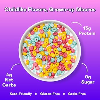 Magic Spoon Fruity High Protein Cereal - Sugar Free Snacks & Breakfast Food - Grain & Gluten Free Cereal - Low Carb & Keto Friendly - 7oz Fruity Box