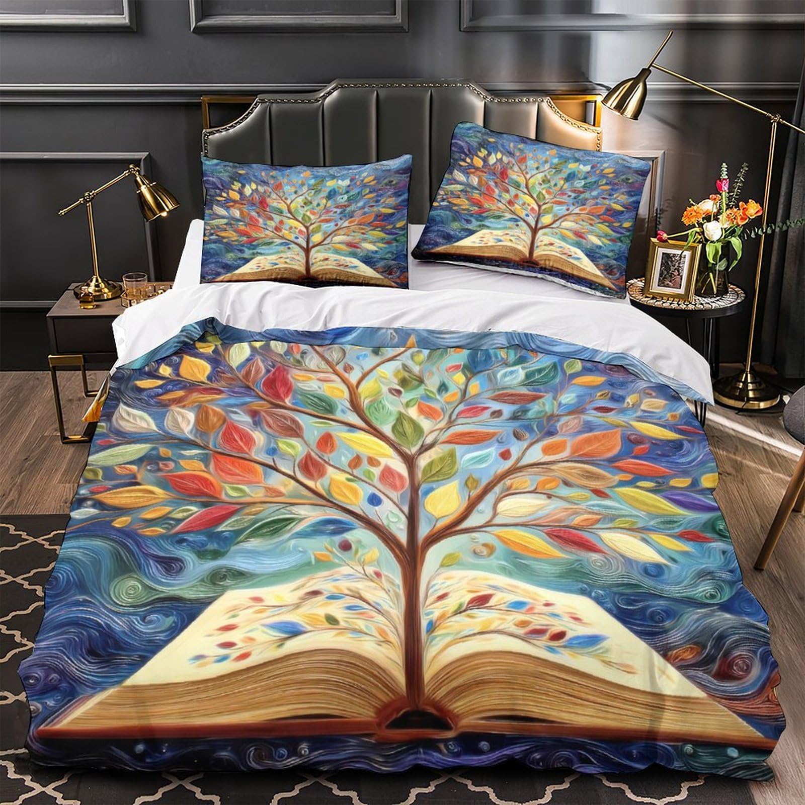 Housse de couette Arbre de la Connaissance 140x200 pour chambre ado