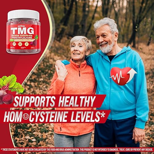 Miniatura 7 de TMG Supplements - Gomitas de 1000 mg (trimetilglicina), con complejo B metilado, magnesio, taurina, metilo b12, b6, 5 mthf, betaína anhidra premium