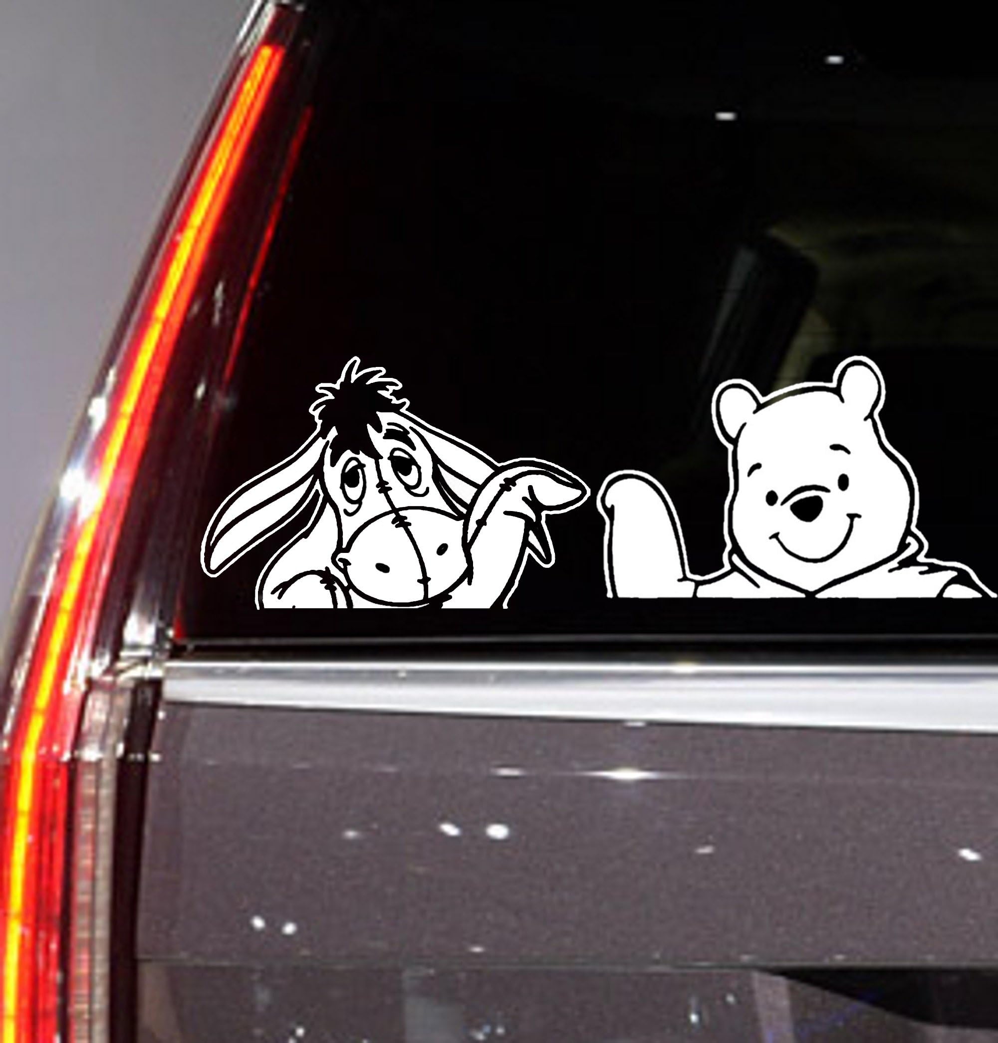 Auto Sticker - Auto Decal - Winnie the Pooh and Eeyore Combo - Bundle - Auto Window Sticker Decal for Car Truck SUV Motorcycle 5" Tall (color : white) (White 01) (White 13)