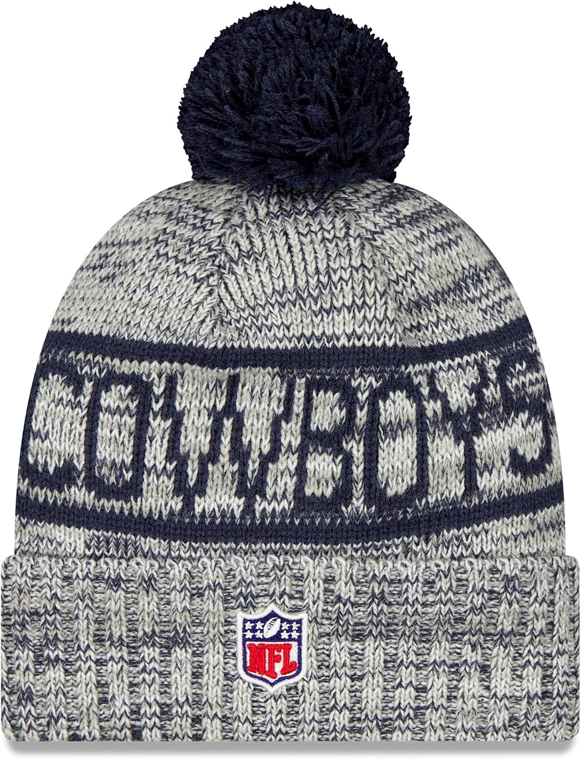 New Era Men's NFL 2025 Sideline Cold Weather Cuffed Knit Hat with Pom