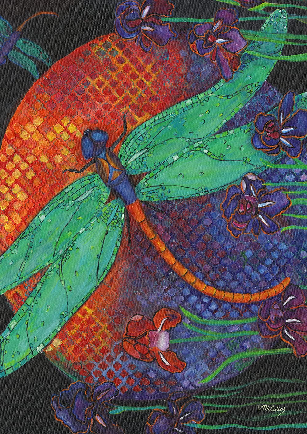 Toland Home Garden Twilight Flight 28 x 40 Inch Decorative Colorful Sunset Flying Insect Flower House Flag