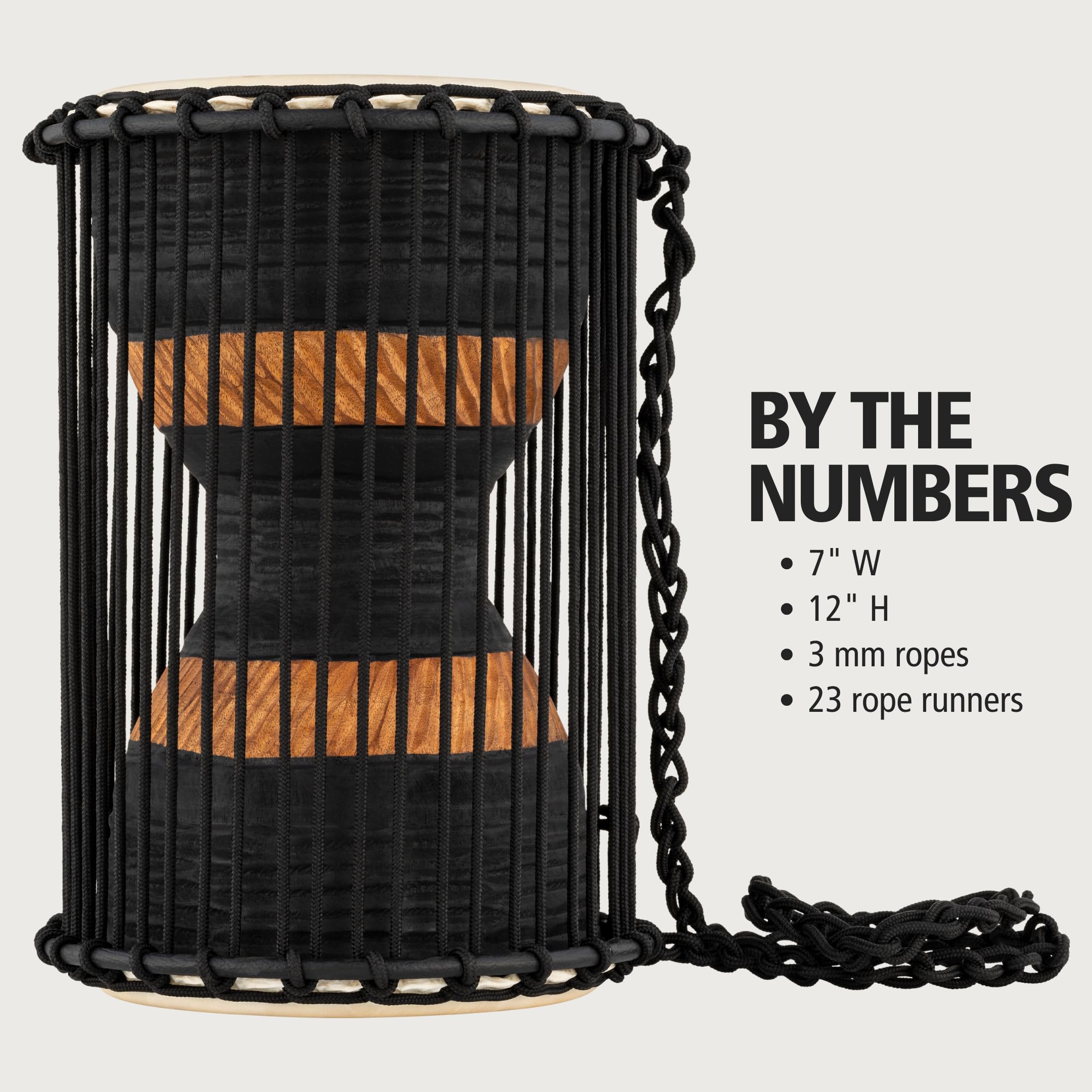 Meinl Percussion African Talking Drum with Mahogany Wood Shell and Wooden Beater-NOT Made in China-Medium Size Goat Skin Heads, 2-Year Warranty, (ATD-M)