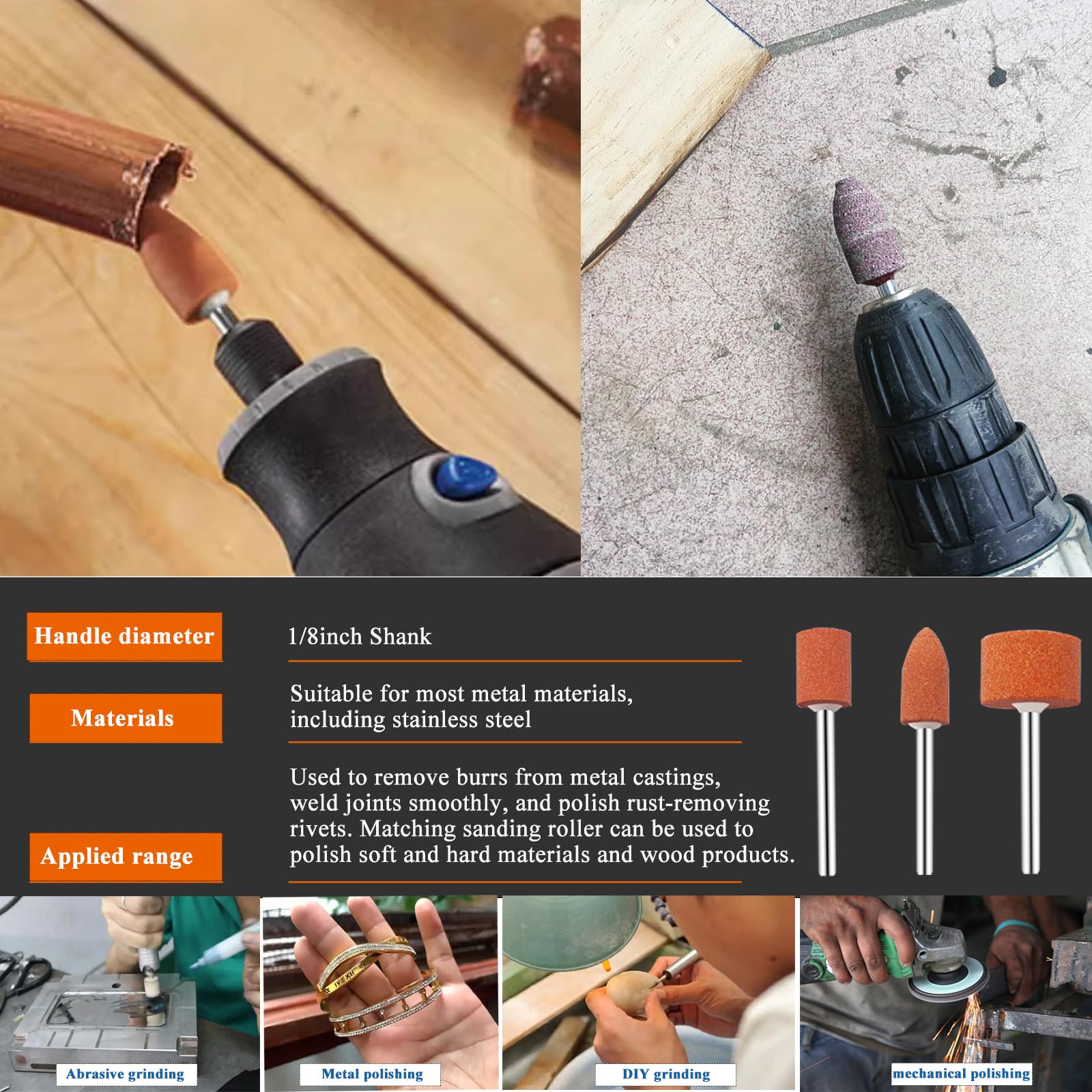 Sanding Drum Set for Rotary Tools - 138 Bands & Mandrels -8