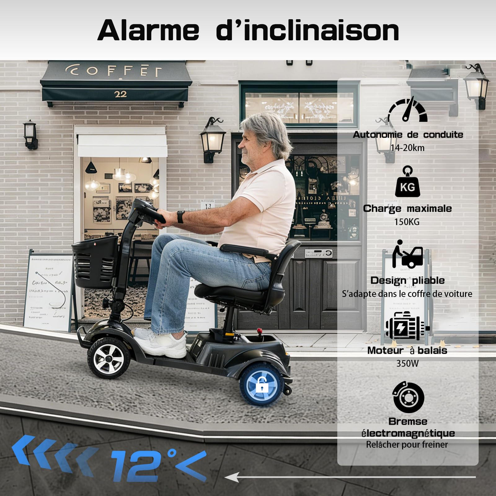 Z02 Véhicule de Mobilité Électrique pour Seniors, 4 Roues
