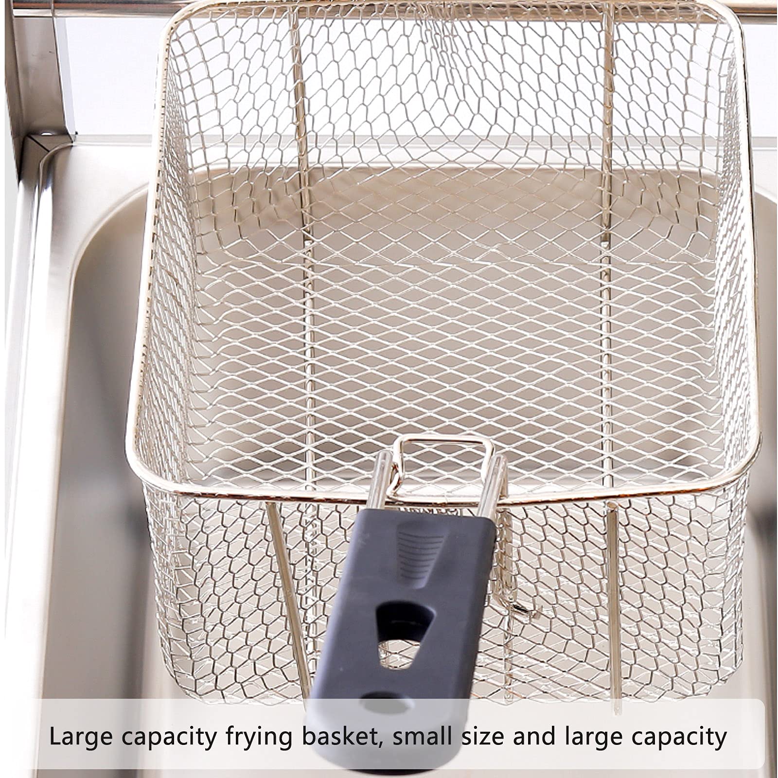 Deep Fryer Friggitrice a Gas a Doppia bombola da 20 Litri, friggitrice a Gas Professionale in Acciaio Inossidabile con Paletta per cestello per friggitrice da Cucina per Cucinare per la Famiglia
