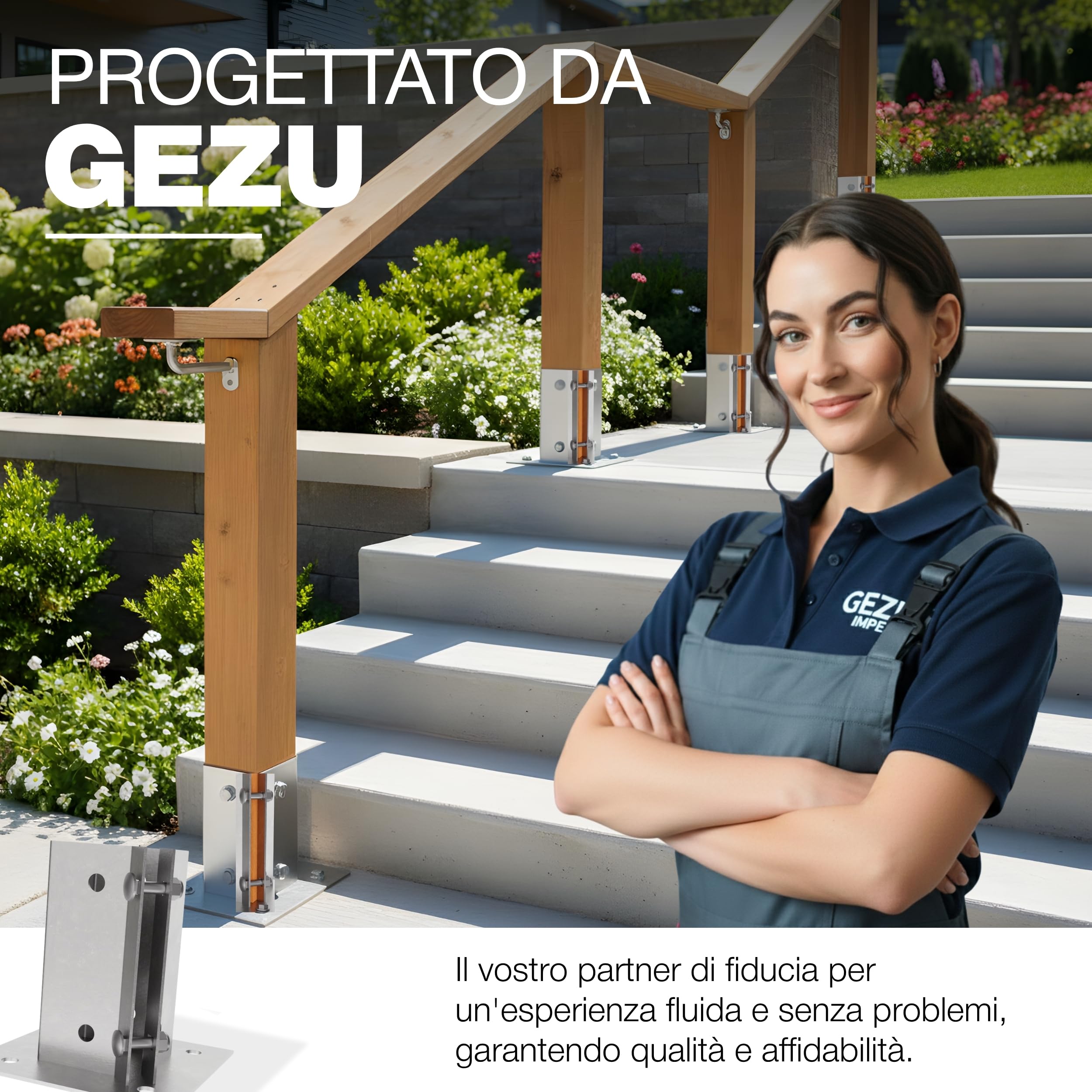 Supporto per Palo da Fissare 100 x 100 mm Zincato a Caldo Staffa Base Quadrata Recinzione