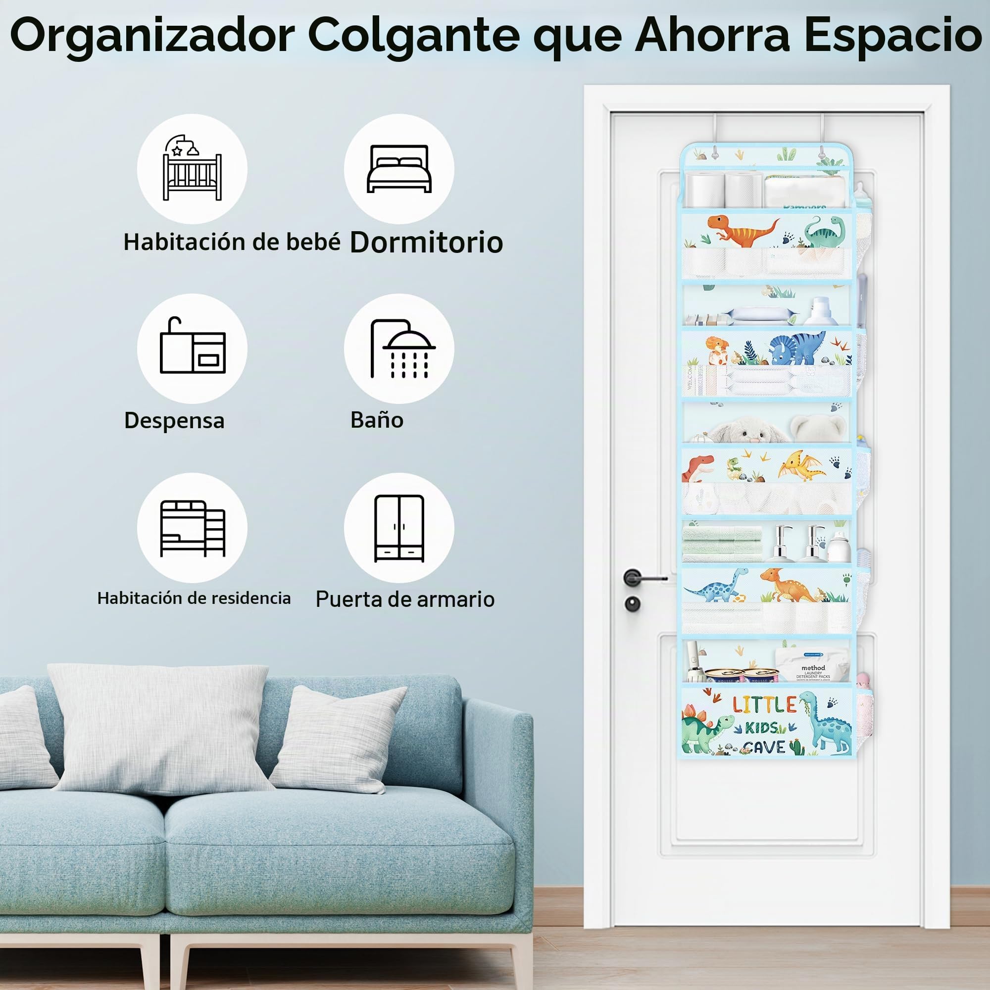 Clastyle Organizador Colgante Puerta Dinosaurio Bolsa Almacenamiento