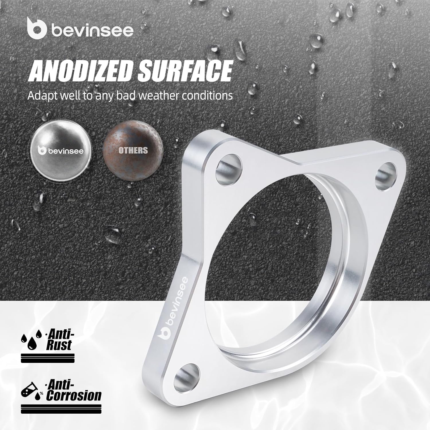 Bevinsee Starter Spacer with Bolts Kit 5 Speed NV4500 5.9L Cummins Compatible with Dodge RAM 2500 3500 NV5600 1994-2002 Silver