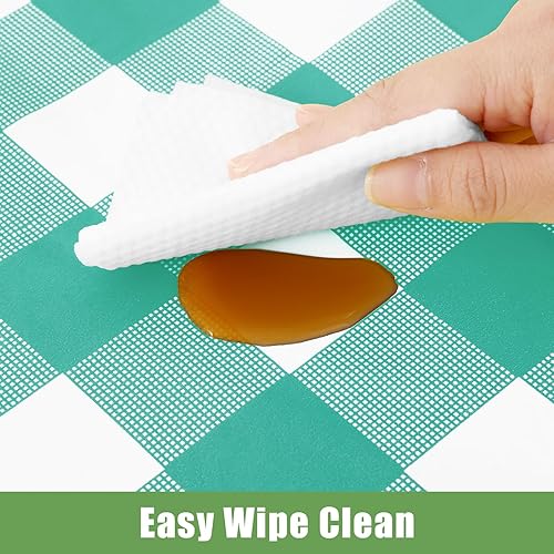 Vista 175 de Smiry Paquete de 10 Manteles Desechables de Cuadros Vichy Azules - 54" x 108" Mantel de Plástico de Servicio Pesado, Cubiertas de Mesa Impermeables