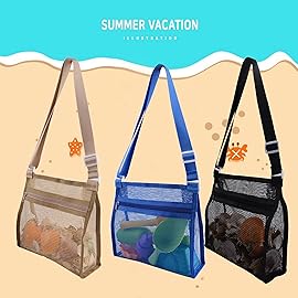 MUYIZI Beach Shell Bags for Collecting Shells - Mesh Bags for Kids and Adults