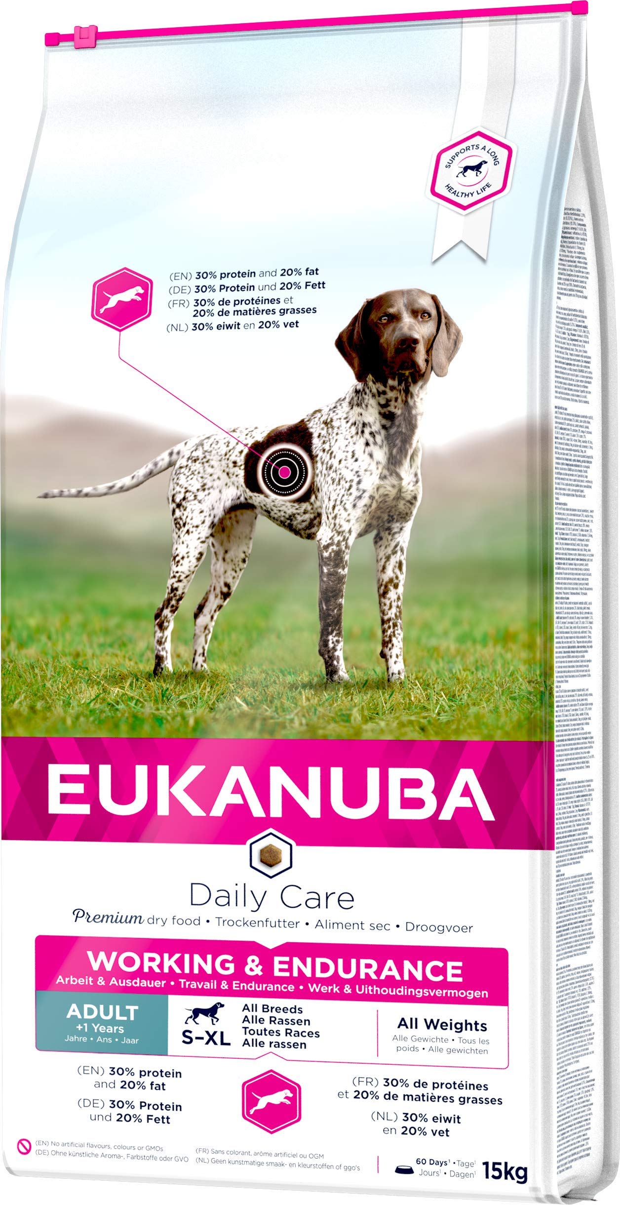 Eukanuba Daily Care Working & Endurance Alimento Secco per Cani Adulti da Lavoro e Molto Attivi, 15 kg
