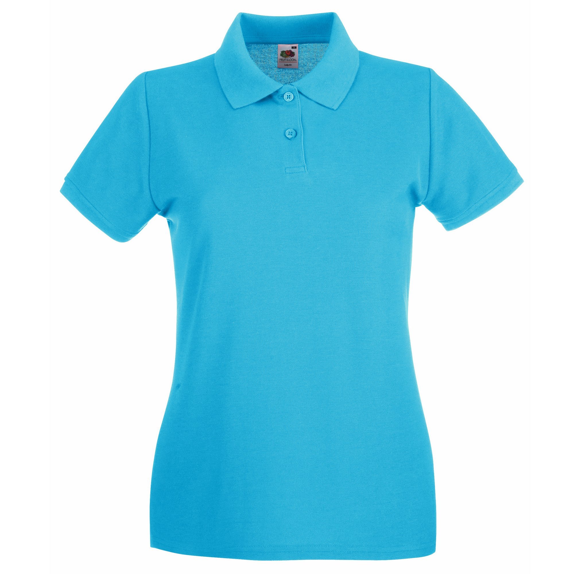 Fruit of the Loom Polo de Manga Corta Premium Entallado para Mujer (XS/Azul Celeste)