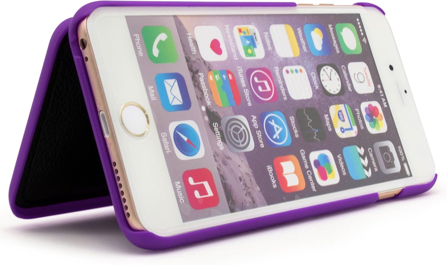 iPhone 6 Plus/6s Plus Case, Bastex Hidden Back Wallet Mirror Case with Stand Feature and Card Holder for Apple iPhone 6 Plus, 6S Plus 5.5"- Purple