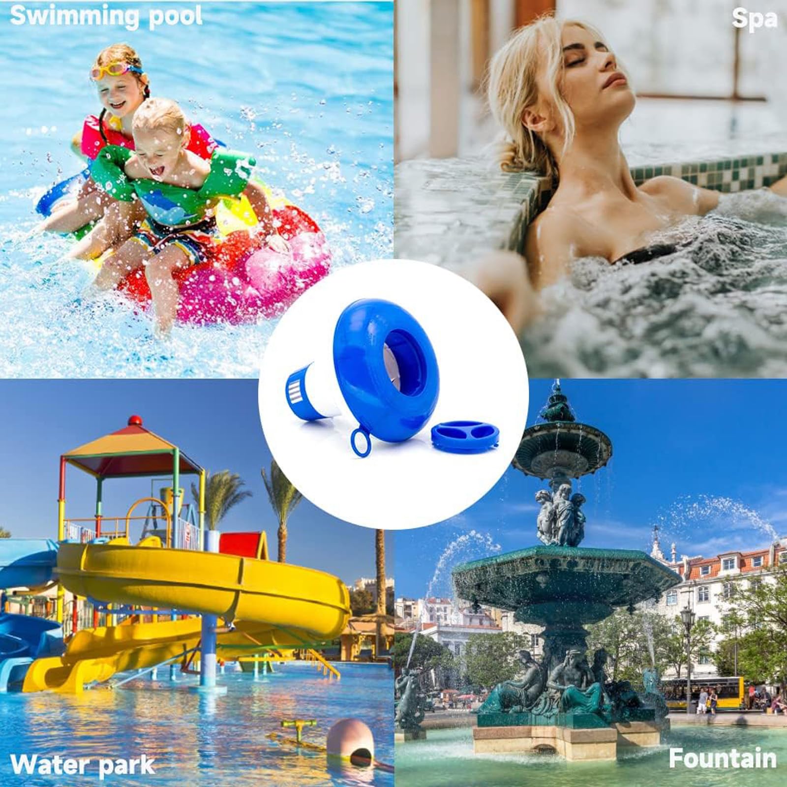 5 Inch Removable Floating Tablets Dispenser for Hot Tub & Pool Chemicals, Adjustable Chlorine Tablets Granules Floater, Chlorine Floater Easy to use, Keep The Swimming Pool Clean and Durable — view 6
