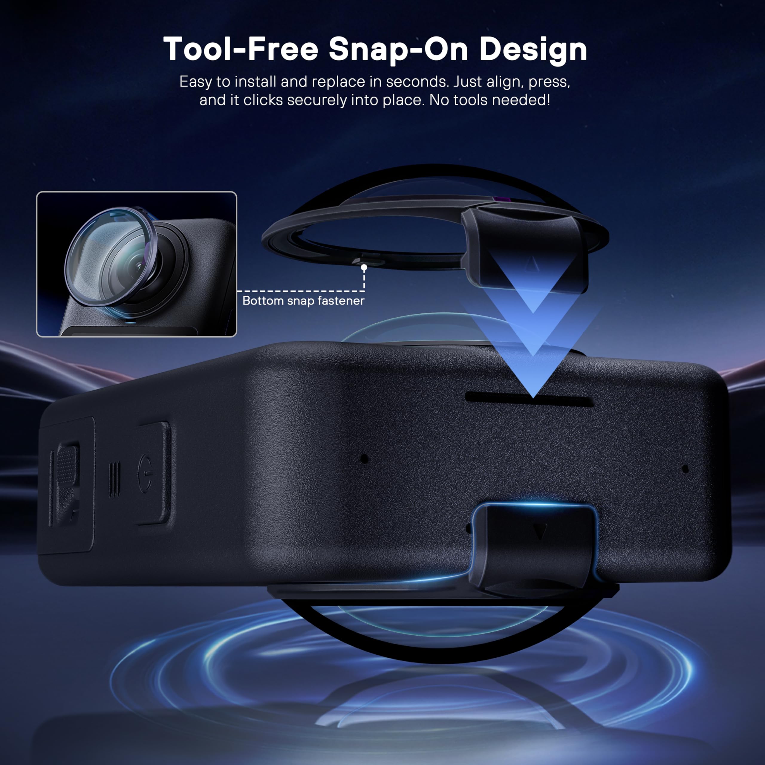 STARTRC PHOTO Pellicola protettiva per lenti DJI Osmo 360 accessori, PC per fotocamera Osmo 360, antigraffio, antipolvere, confezione da 2