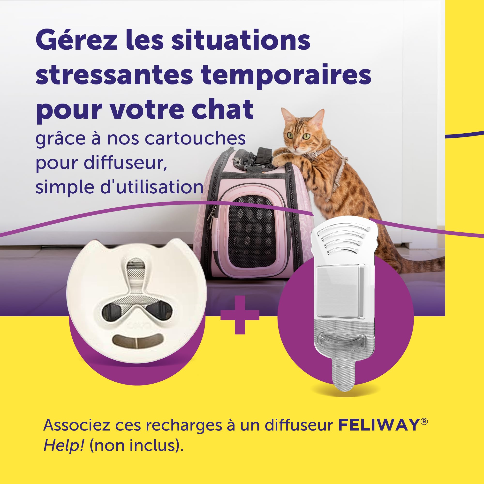 FELIWAY Help! - Anti-Stress pour Chat - Pack économique 3 Cartouches (3x7 Jours)