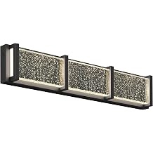 ARTIKA Subway 20W LED Modern Vanity Light Fixture, Black - Ideal for Bathroom Lighting, 900 Lumens, 3500 Kelvin, Bubble Glass Diffuser, No Bulb Required