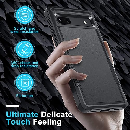Miniatura 6 de Janmitta Funda para Google Pixel 6a con protector de pantalla, protector de lente de cámara + cordón, resistente a prueba de golpes, funda de