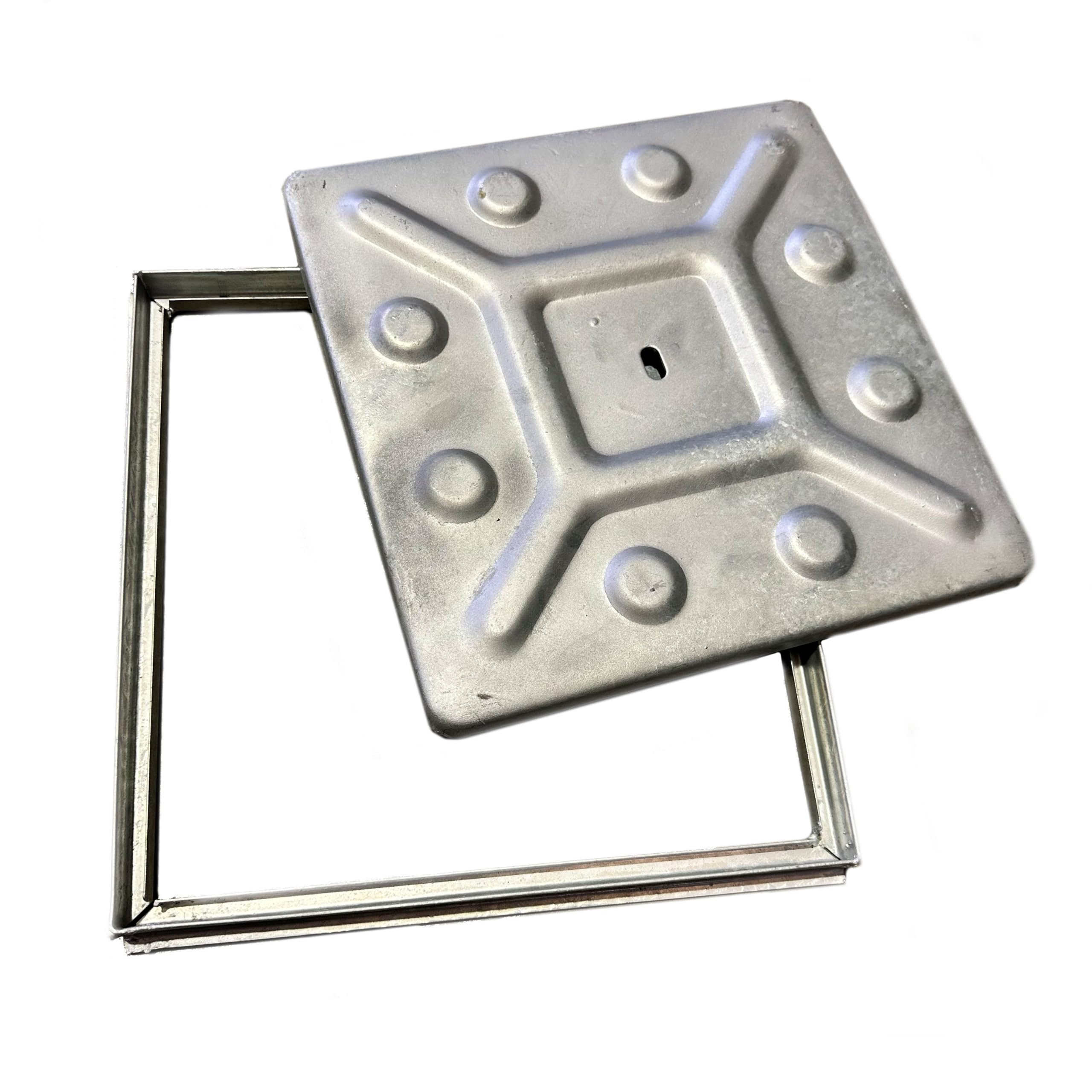 Galvanised Solid Top Manhole Cover & Frame 340×340×25mm 2.5 Tonne Load