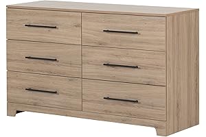 South Shore Primo 6-Drawer Double Dresser: Rustic Charm for Your Bedroom