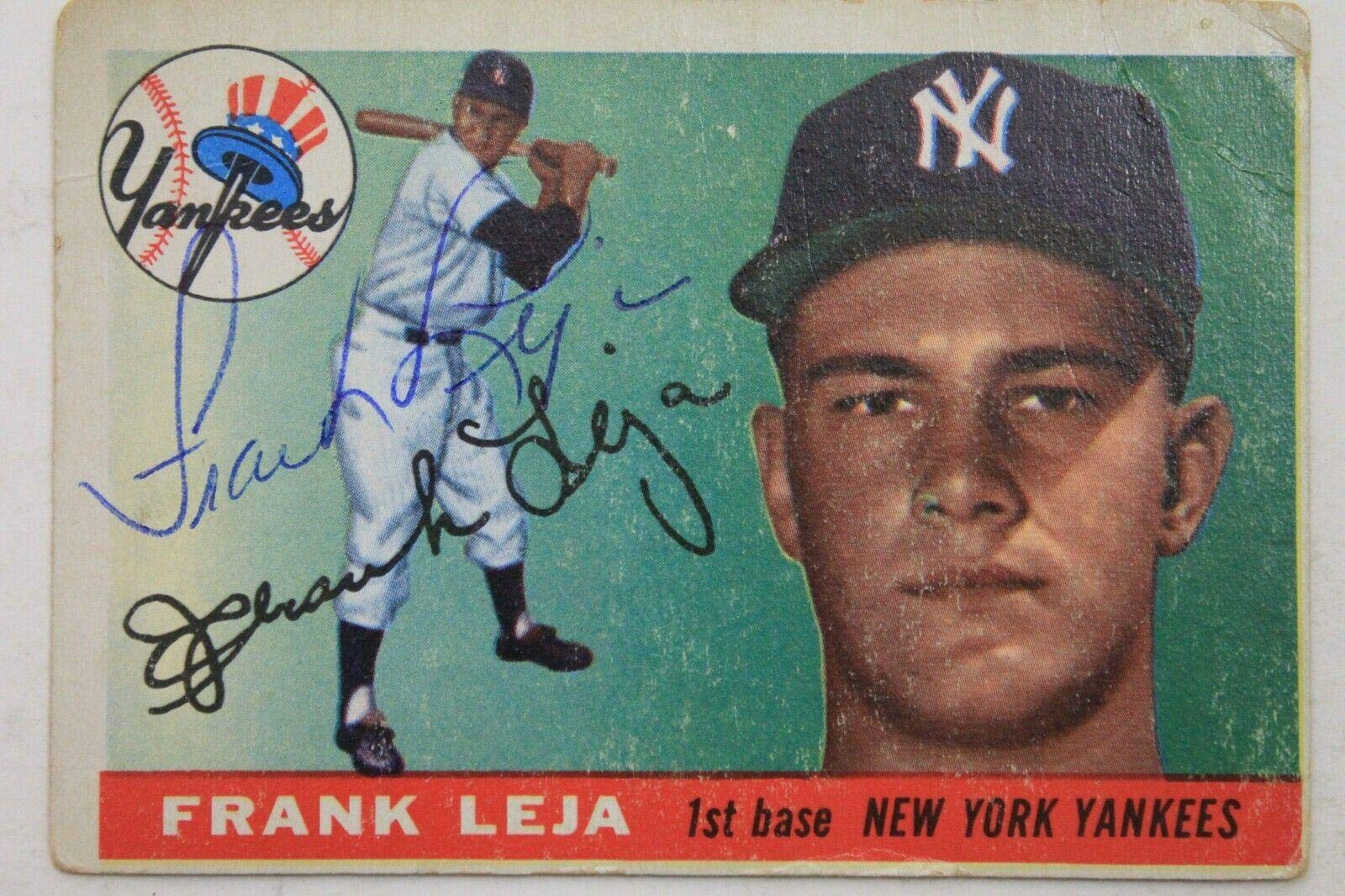 Frank Leja Yankees (d.1991) Autographed 1955 Topps #99 Signed RARE Card