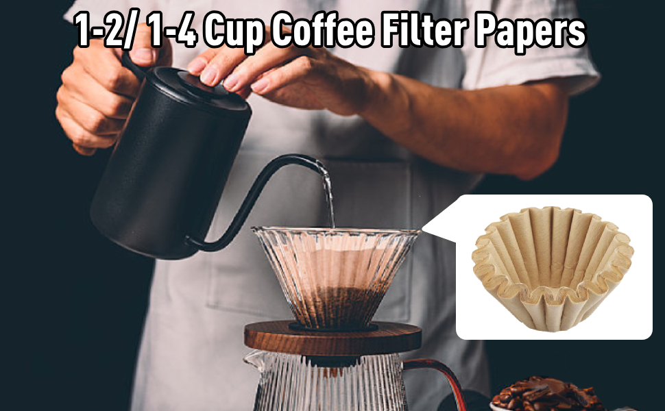 Amazon.com: 1-4 Cup Coffee Filters, 50PCS Unbleached Disposable Basket Coffee  Filter Paper Cup for Pour Over CoffeeMaker, Single Serve Pot, Natural Brown  (L): Home & Kitchen