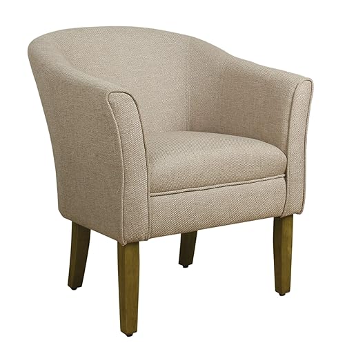 HomePop Barrel Shaped Accent Chair, Light Brown