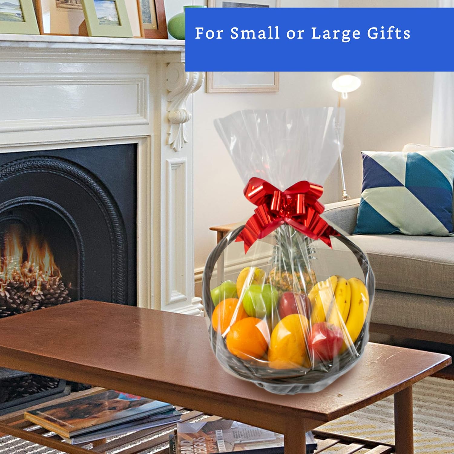 110 ft Clear Cellophane Wrap Roll (31.5 in x 110 ft) - Cellophane Roll - Clear Wrap Cellophane Bags - Clear Wrapping Paper to Wrap Gift Baskets - Clear Gift Wrap - Celophane Basket Wrap - Cello Wrap: Health & Personal Care