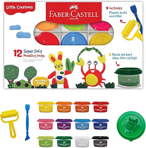 Miniatura 9 de Faber-Castell Faber castell Little creatives - Juego de masa para modelar (4 piezas, 1.76 oz), multicolor