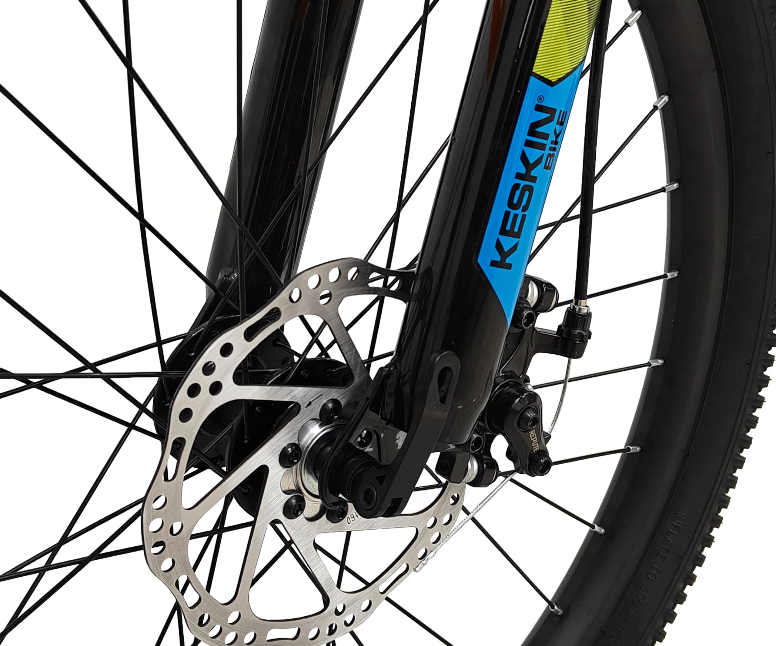 Keskin HT MTB1 VTT pour Enfant 24" – 21 Vitesses, pneus 2,35", Freins à Disque, Cadre en Aluminium, Vert Fluo