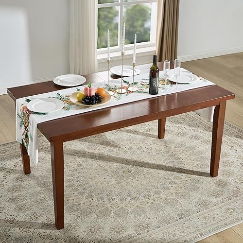 Miniatura 3 de Mesa de comedor de 60 pulgadas para 4 y 6, mesa de cocina de diseño único, mesas de comedor rectangulares con patas de madera maciza para cocina,