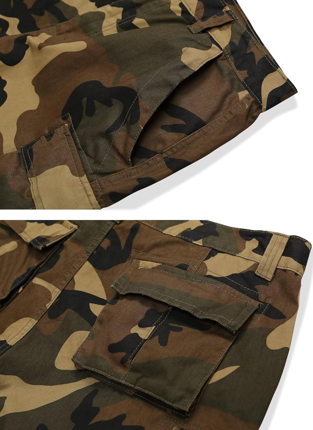 Cargo Short for Men Relaxed Fit Camo Outdoor Hiking Work Cotton Casual Shorts with 9 Pockets No Belt - Image 4