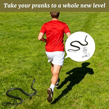 Snake Prank with String and Clip,Fake Snake Pranks for Adults,Snake Prank with String Clip,Fake Snake Prank Kit,Rubber Snake Toy,Rubber Snakes Prank Set,Clip on Snake Prank,Snake on a String Prank