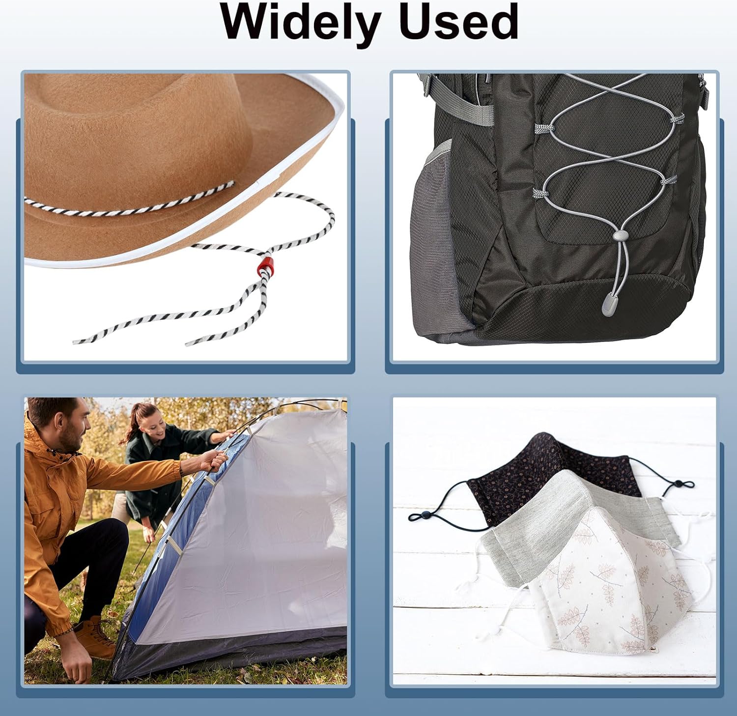 HARFINGTON 10pcs Plastic Cord Lock Single Hole Spring Toggle Stopper Fasteners Elastic Cord Adjuster Slider for Drawstrings Paracord Shoelaces Clothing Luggage Backpack Camping, Clear - Image 7