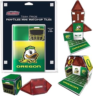 CreateOn NCAA Fan-Tiles Magnetic Match-Up Tiles for Oregon Ducks Fans, 17-Piece Building for Kids & Adults, Officially Licensed NCAA Team Collectibles - Build, Play & Display