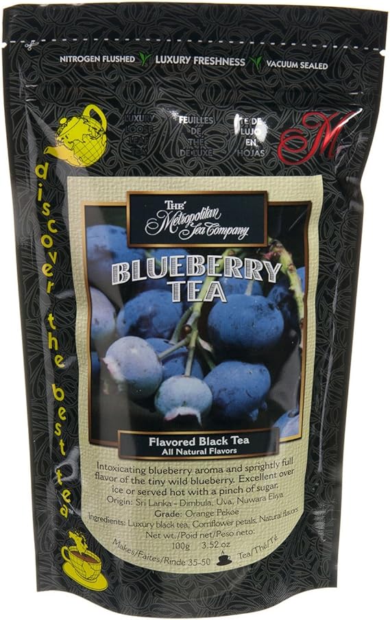 Metropolitan Tea Discovery Loose Leaf Blueberry Black Tea - 100gm Luxury Blend