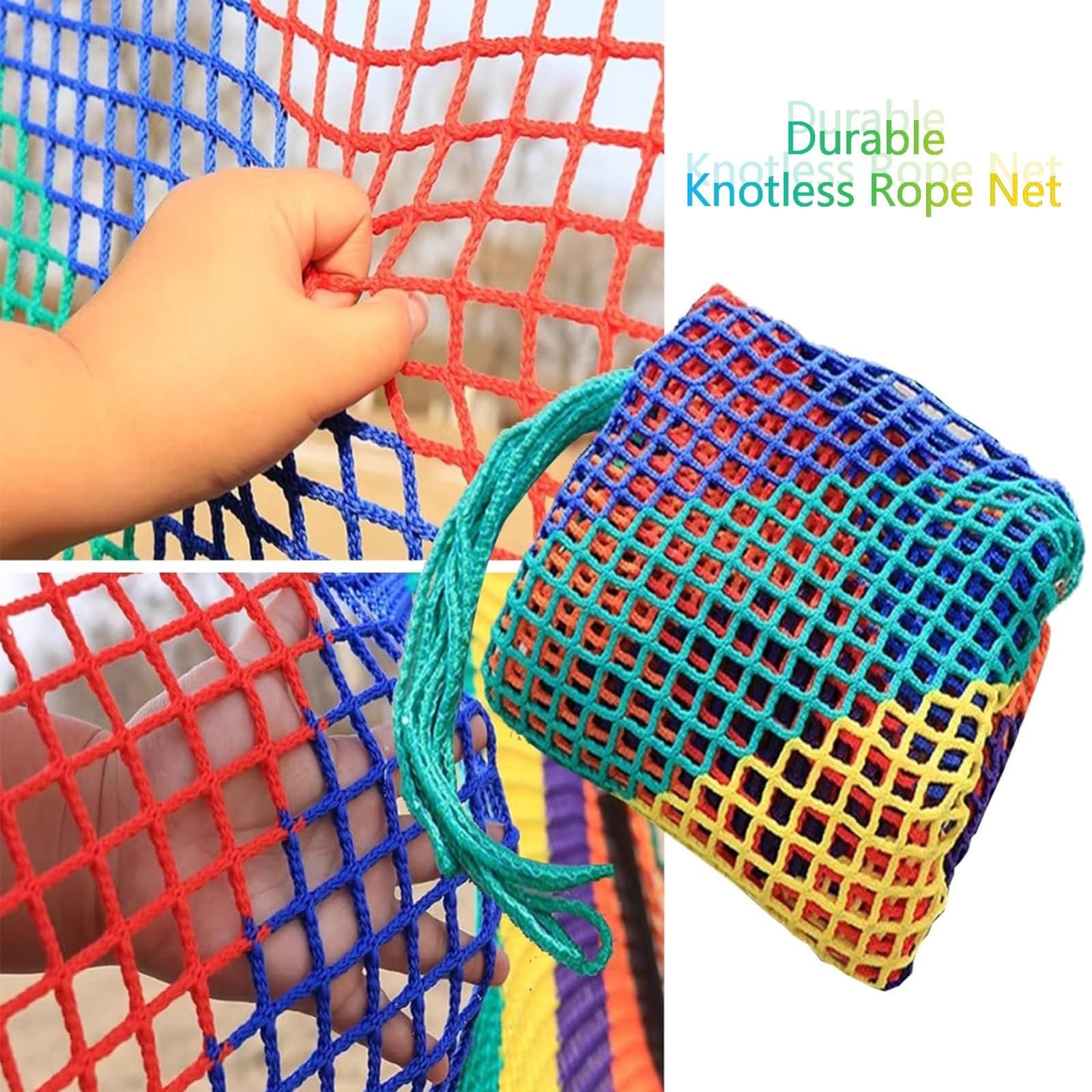 Red de seguridad sin nudos, colorida red de protección para parques infantiles, malla de seguridad para escaladas y caídas para parques infantiles, 1,2 x 5 m, esencial para seguridad infantil