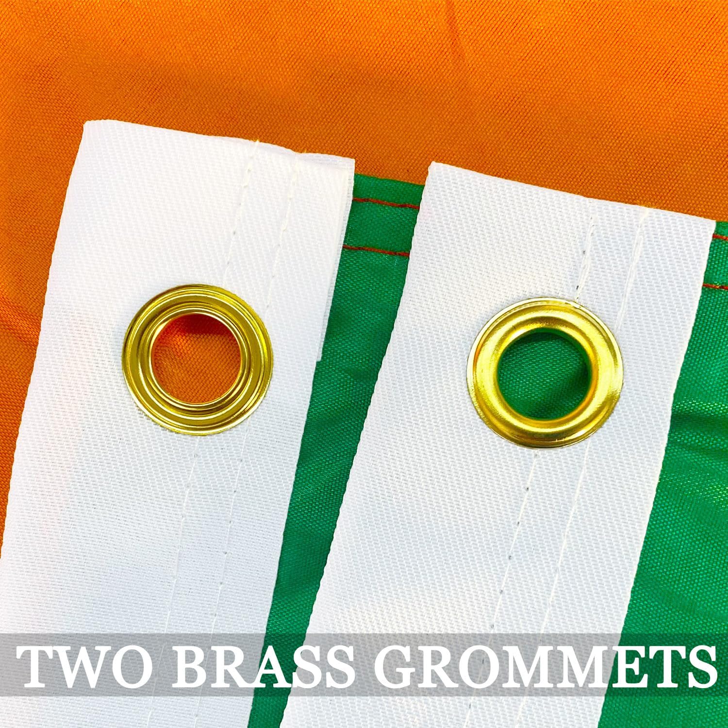 Double Sided Irish Flag 3x5 Outdoor Heavy Duty- 3Ply 240D 4 Rows Stitched- Ireland 3x5 Flag- UV Fade Resistant With Canvas Header & 2 Brass Grommets