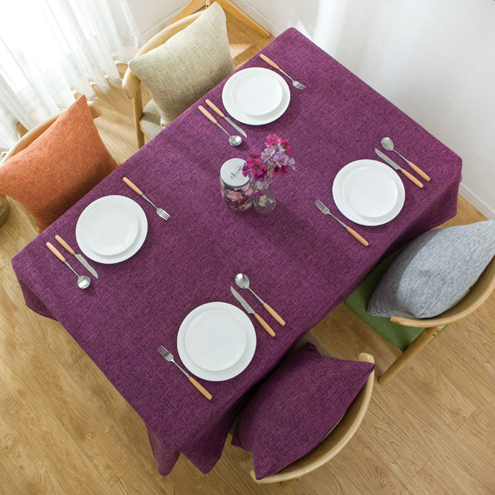 Nappe coton 140x220cm couleur pure moderne style 8