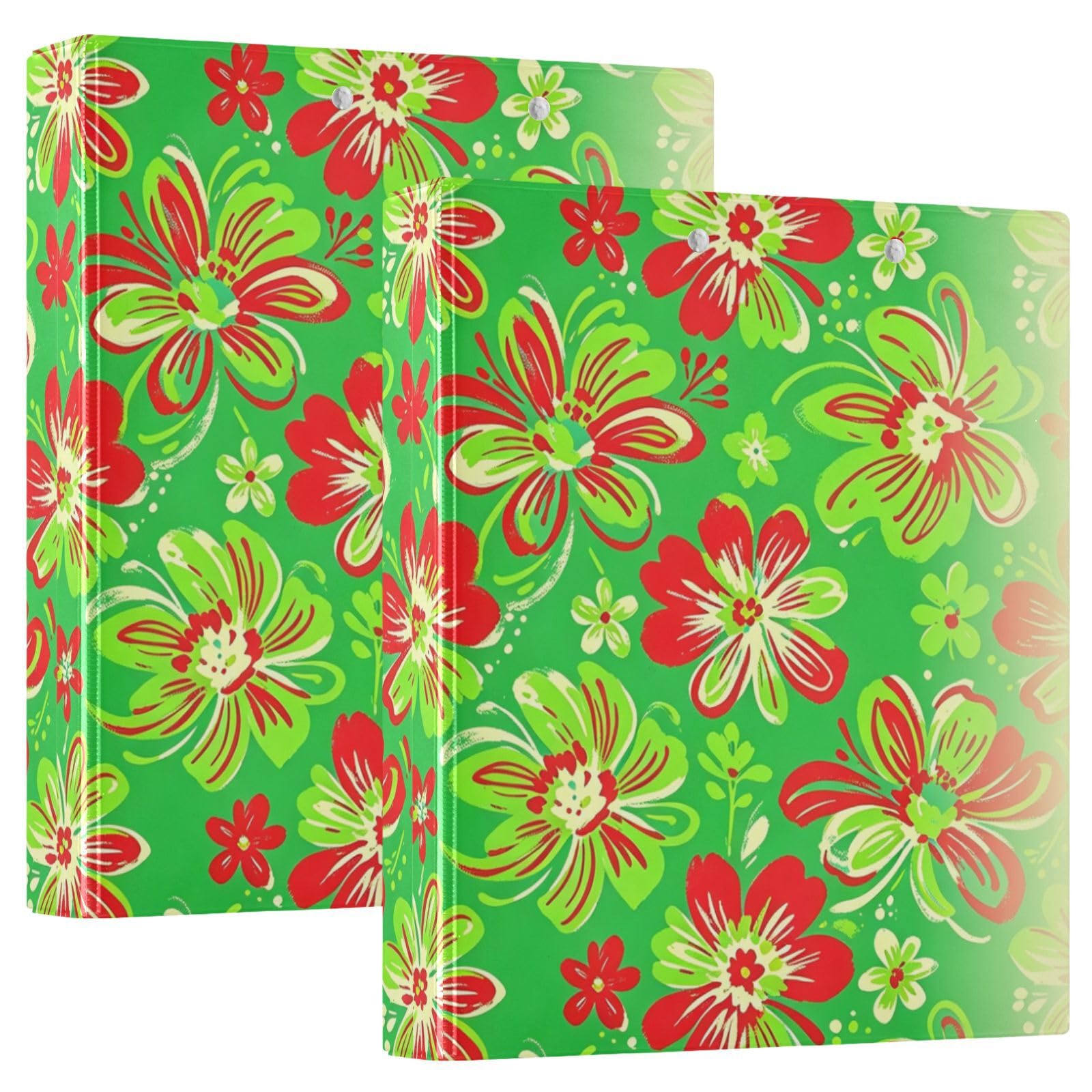 Raccoglitori per quaderni da 1,5 pollici, verde denso fiore artistico