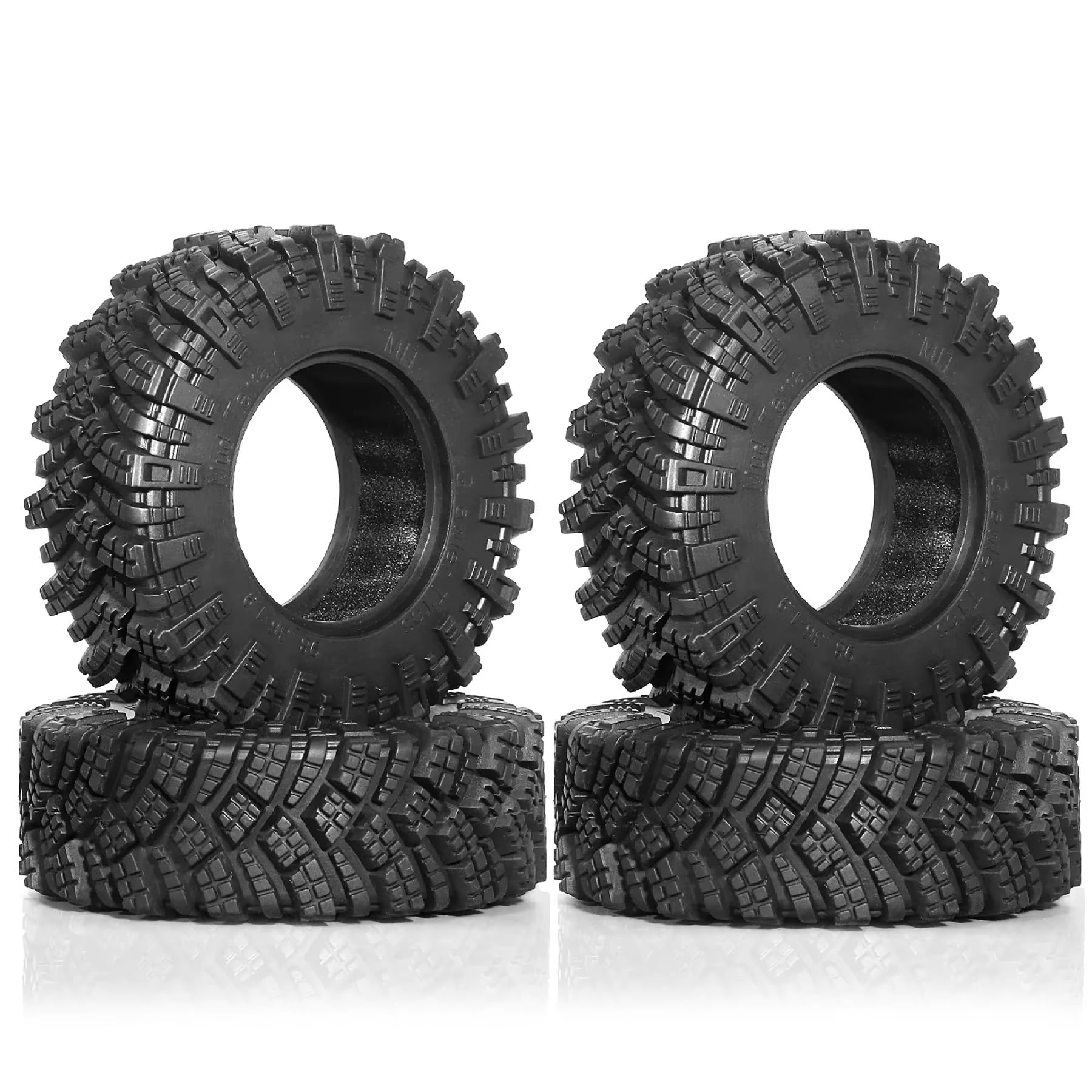 RC Ruote Gomma Compatibile Con Axial Per SCX10 Pro Per Capra Per Traxxas Per TRX4 D90 Per Redcat 1/10 RC Crawler Car Pneumatico In Gomma Morbida Da 98 Mm E 1,9"