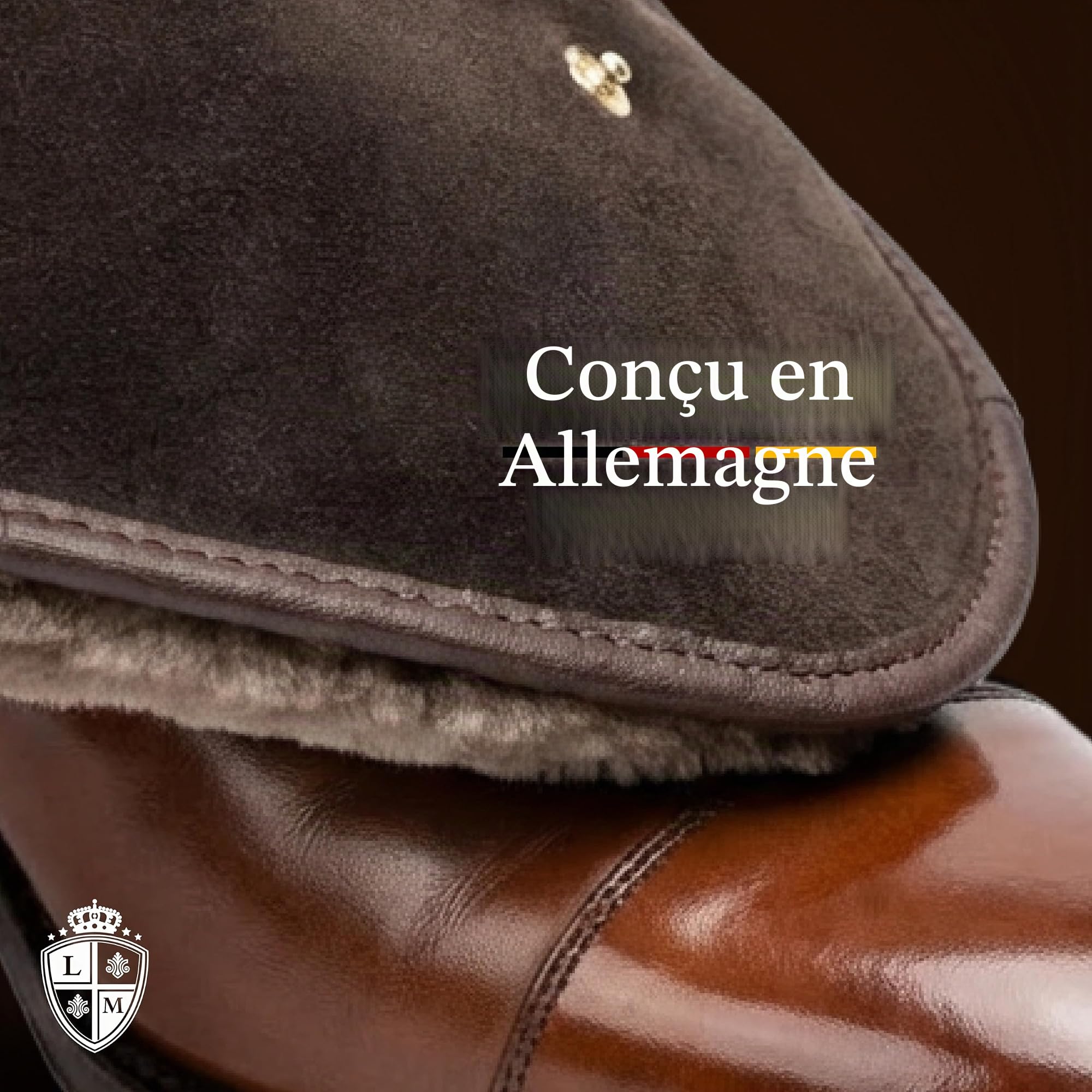 Langer & Messmer Gant de polissage en peau d'agneau fine | Avec garniture en cuir, pour polir efficacement vos chaussures – qualité cordonnier