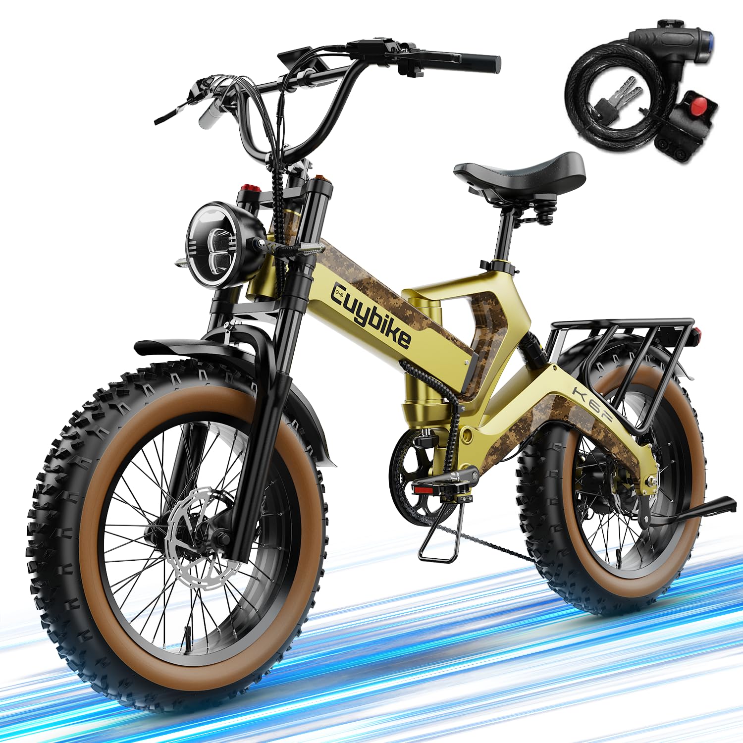 2000W/3000W Peak Motor Electric Bike for Adults, 48V/52V 25AH/30AH Battery Full Suspension Foldable Ebike, 20"x4.0" Fat Tires 35MPH Dirt Bike, 100/120 Miles Hydraulic Brake Magnesium Alloy Motorcycle