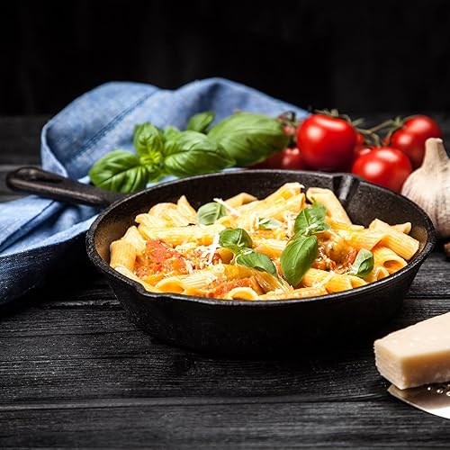 Miniatura 4 de Juego de sartenes de hierro fundido de 3 piezas, sartenes resistentes de 12 pulgadas, 10 pulgadas, 8 pulgadas, juego de utensilios de cocina