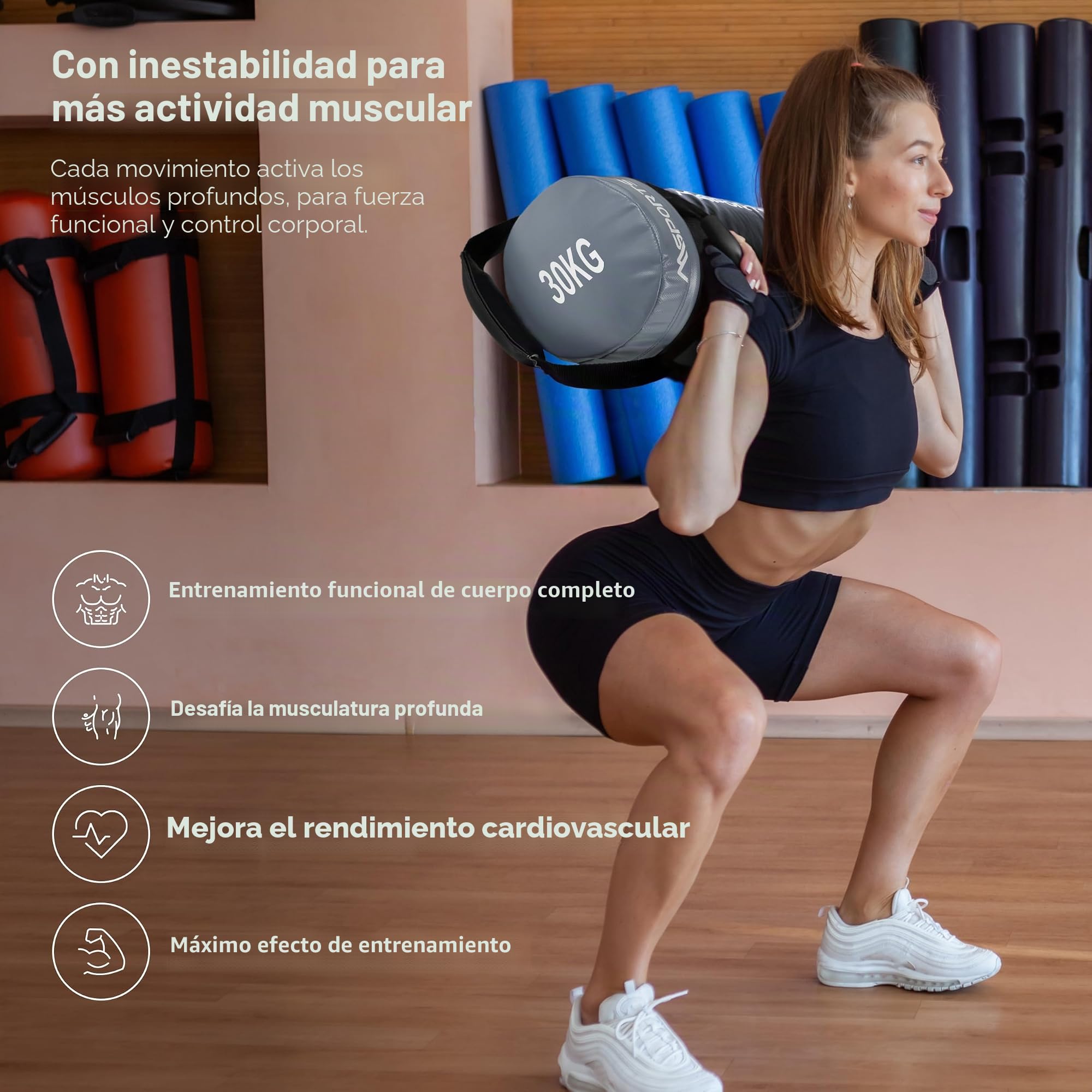 Msports - Saco de arena para entrenamiento funcional, 5-30 kg